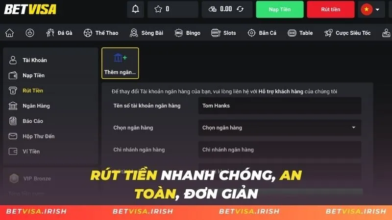 Rút tiền nhanh chóng, an toàn, đơn giản